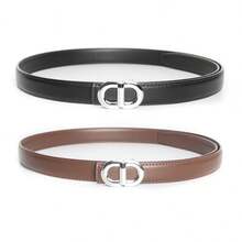 ECHAIN 1pc/2pcs Narrow Waist Strap For Jeans Dress Women Fashionable Belt Simple Elegant Waistband Valentine's/Mother's Day Gift Daily Wear Red/White/Black/Coffee/Brown