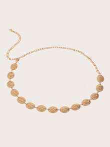 1件加大码欧美复古风银链腰带，适合休闲、派对、节日、万圣节、夏季、学校、秋季等场合穿着。 - 彩色 - 查看 11