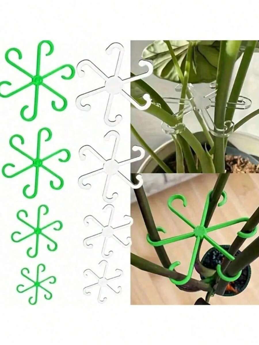 4pcs/Pack (4 Different Sizes Included) Plant Support Clips, Sturdy Stem Clips, Suitable For Climbing Plants - Plastic Material, For Indoor Climbing Plants, Plant Support