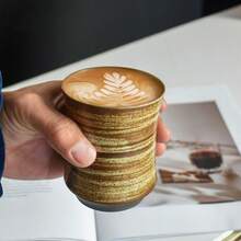 Retro Minimalist Coffee Cup, Instant Latte Cup, Cafe-Style American Coffee, Unique Handpainted Ceramic Mug