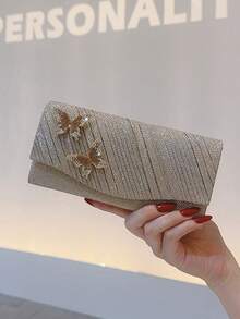 New Butterfly Envelope Clutch Bag, High-End Handbag For Banquet, Wedding, Party, Princess Style, Rhinestone Decor, Versatile Shoulder/Crossbody Bag