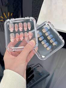 1/5/10pcs Transparent Nail Art Storage Box, Fake Nails Organizer Box, Press-On Nails Storage Box, Nail Display Box, Artificial Nail Organizer Box, Nail Tools Storage Box, Nail File Holder,Gifts For Women,Christmas Gifts,Gift Ideas For Women,Room Decor - Clear - View 8
