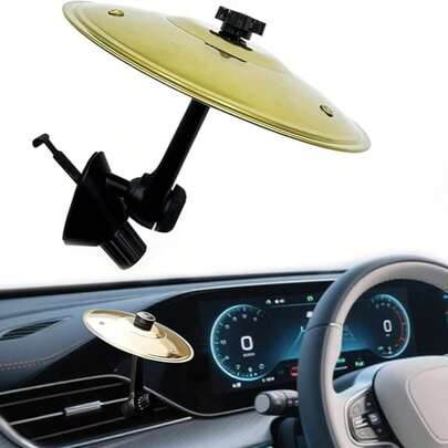 1 st - Bilkraschcymbal, Bilcymbal Luftventil, Enkel Clip-On Mini Cymbal För Musikälskare, Kompakt Hållbart Biltillbehör För Alla Typer Av Fordon, Enkel Installering Och Robust, De Bästa Födelsedagspresenterna, Halloweenpresenterna, Julklapparna, Påskpresenterna, Examenspresenterna Och Presenter För Skolan