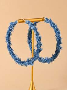 1 Pair Fashionable Casual Western Cowboy C-Shaped Hoop Round Exaggerate Earrings