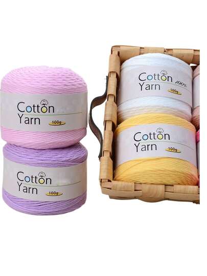 خيط قطن نقي مشط 100% ، صناعة يدوية للكنزات والأوشحة والقبعات والأحذية الداخلية، مقاوم للتكتل، خيط قطن للأطفال والرضع، خيط متعدد الخيوط