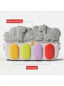 0+ 婴儿钢琴踢踏垫，音乐趣味钢琴玩具垫，带悬挂配件，镜子和踢踏钢琴声光 - 柔软的婴儿俯卧健身垫，适合婴儿、家庭游戏、露营、开发情感、视觉、智力、爬行、动手、抓握、感官、手眼协调、其他能力、互动玩具、听觉 - 彩色 - 查看 5