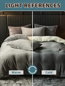 2/3 件水晶天鹅绒羽绒被套，冬季保暖，超柔软，蓬松，防静电，亲肤，防褪色，适合单人床/双人床/大号床/特大号床，可机洗，适用于卧室、家庭和学生宿舍，豪华床上用品套装，秋季装饰，冬季装饰 - 灰色 - 查看 8