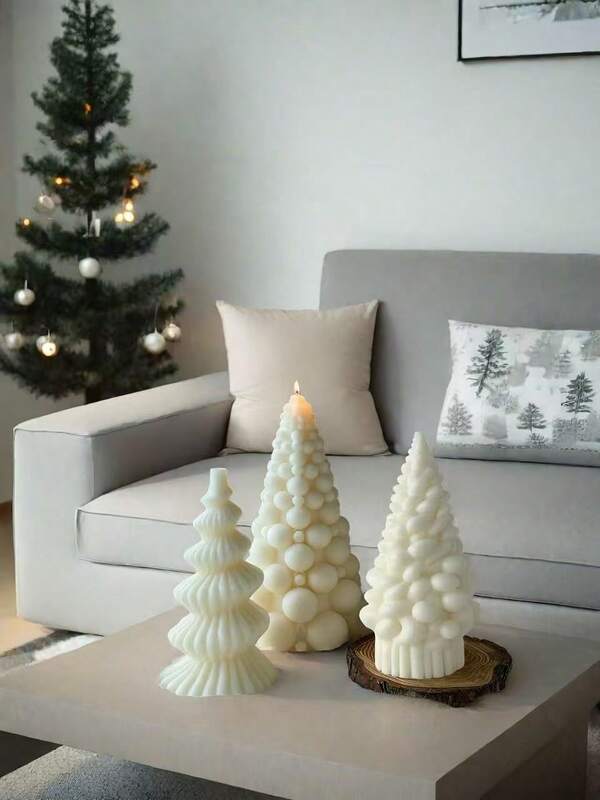 1pc Christmas Candle, Geometric Handmade Aromatherapy Candle, Very Suitable For Room Decoration, Dining Table Center Decoration, Parties, Weddings And Mother's Day Gifts, Christmas Decoration, Room Decoration, Home Decoration, Birthday Decoration, Christmas Decorations, Christmas Gifts
