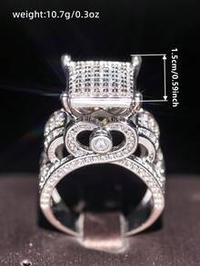 1 PC Glamorous Cubic Zirconia Ring For Women For Wedding Engagement Anniversary Party Jewelry Valentine's Day Gift