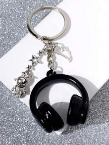 简约可爱闪亮黑白耳机形钥匙扣、包包挂件、汽车钥匙扣、宇航员翼立体声耳机吊坠、男女通用、爱音乐 - 耳機鑰匙扣 - 查看 9
