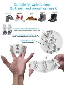 1双冰爪：适用于雪地行走，易于脱下的冰爪钉，防滑且抓地力强。7个钢钉冰爪，适合登山鞋/登山鞋，非常适合徒步旅行、冬季徒步、攀岩和冰雪垂钓（增强抓地力）。 - 白色 - 查看 5
