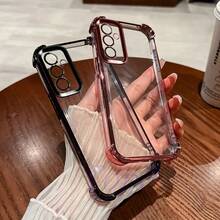 Funda de Teléfono Electrochapada con Airbag de Cuatro Esquinas, Adecuada para iPhone17 aire/16E, 14/15/16plus, 17/16/15/14/13/12/11Pro/ProMax, para SamsunggalaxiaA03/A03core/A03S/A04/A04E/A05/A05S/A06/A12/A13/A15/A16/A24/A25/A32/A34/A35/A54/A55, Note10/Note10plus/Note20/Note20Ultra, S20/S20FE/S20PLUS/S20Ultra/S21/S21FE/S21PLUS/S21Ultra/S22/S22PLUS/S22Ultra/S23/S23FE/S23PLUS/S23Ultra/S24/S24FE/S24PLUS/S24UltraFunda para teléfono, funda suave de TPU, se siente bien al sostener, personalidad simple, adecuada tanto para hombres como mujeres, borde anti-caída en las cuatro esquinas, marco electrochapado, disponible en múltiples colores. - Negro - Ver 5