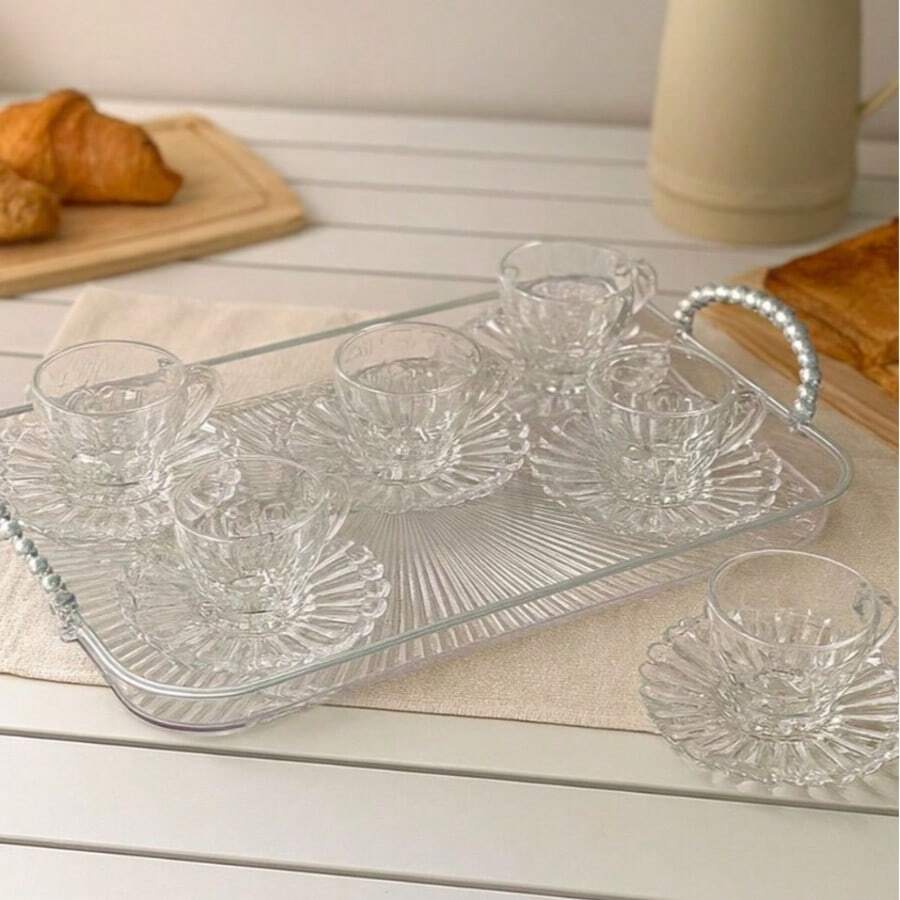 Brasiliano Coffee Glass Set With 6 Cups And Saucers 110ml - 透明的 - 查看 1