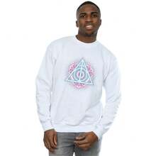 Harry Potter Mens Neon Deathly Hallows Sweatshirt (White) - White - View 1