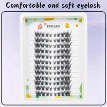 Kit de extensii de gene subțiri 96 buc, gene naturale, clustere, gene individuale, kit de extensii, tip ochi de pisică, extensii de gene naturale, tip C Curl