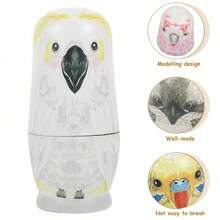 Russian Matryoshka Dolls, Five Layers Eagle Series ,Cartoon Home Wooden Decorative Crafts,Gift For Christmas,Hallowing,Kids - Gray-white Eagle - View 5