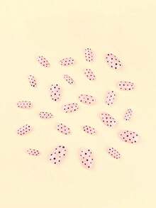 24pcs Nails Press On White Polka Dots False Nails Short Fake Nails Almond Shape Press On Nails Manicure Set Includes 1sheet Adhesive Tabs & 1pc Mini File Perfect For Everyday Wear - Nhiều màu - Xem 4