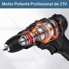 Taladro Electrico Inalambrico Recargable |   3 En 1 21 V Atornillador Eléctrico(Atornillado, Taladrado, Impacto) |   Juego de Herramientas de Taladro Eléctrico Con Caja de Herramientas |   2 Velocidades Variables |   Con 28 Accesorios |   Taladros Multiusos para Mejoras en el Hogar y Proyectos de Bricolaje - 1 - Ver 3