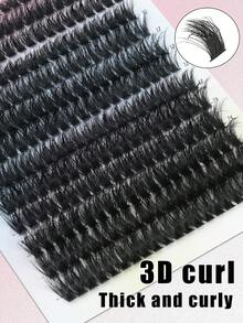 14 Rows 80D Thick False Mink EyelashesMix 8-16mm Length, 3D Effect Individual Cluster EyelashesFor DlY Eyelash Extension - D - View 4