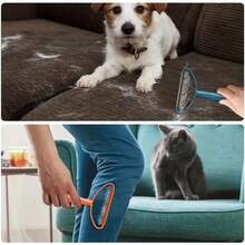 1pc Double-Sided Pet Hair Removal Brush, Effortless Pet Hair Remover - Portable Hair Remover Professional Version, Powerful Hair Remover Suitable For Carpets, Car Mats, Blankets, Clothes, Furniture, Fast And Deep Cleaning Solution, Easy To Remove Dog And Cat Hair, Easy To Clean Hair Scraper, Ideal Choice For Pet Owning Families