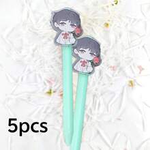 Cartoon Signature Pen, Customized Creative Acrylic Sticker Push-Button Ballpoint Pen, Personalized Cartoon Anime Acrylic Neutral Pen Accessories, Promotional Signature Pen