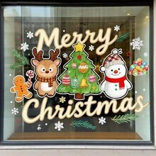 ‌1PC Cartoon Christmas Decoration Stickers - Static Cling Window Decals For Glass Door, Multiple Sizes, Festive Holiday Decorations, Cute Xmas Stickers, DIY Party Decor, Waterproof Removable Stickers, Gift For Kids & Adults Home Decor Christmas Decorations Room Decor Wall Decor Wall Stickers Wall Sticker Christmas Decorations Home - Multicolor - View 8