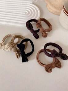 2/5/10pcs Women's High Elasticity Bow Tie Headband Seamless Headband High Elasticity No Damage Ponytail Braid Hair Rope Casual Fashion Suitable For Sports, Dating, Home Commuting Use ,Ponytail Holders ,Hair Elastics ,Hair Rubber Bands ,Scrunchies ,Elastic Hair Tie