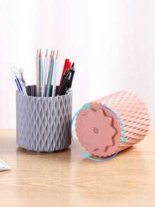 1 pièce, Seau de rangement pour pinceaux de maquillage rotatif à 360°, Support rotatif en plastique pour pinceaux de maquillage, support pour pinceaux à paupières et crayons à sourcils, boîte de rangement pour articles de papeterie et stylos pour étudiants, organisateur de bureau pour commode, décoration de coiffeuse à domicile, seau à stylos de bureau et organisateur d'outils de beauté, boîte de rangement cosmétique créative, accessoires de coiffeuse, cadeau pour femme, cadeaux de Noël