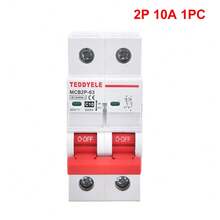 2 Poli (2P) Interruttore di circuito solare CC con protezione da sovraccarico e cortocircuito - Interruttore di circuito industriale pesante montato su guida DIN, adatto per pannelli solari, sistemi di energia rinnovabile, telecomunicazioni - Compatibile con 6A/16A/20A/32A/40A/50A/63A - Senza fusibile richiesto, design compatto, struttura durevole, specializzato in ingegneria elettrica