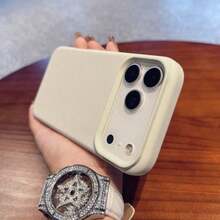 Compatible With IPhone 17PROMAX /IPhone17/IPhone17Pro/IPhone17Air/16 15 14 13 12 11 Pro Max, Skin Texture Candy Color Design Phone Case, Simple And Beautiful. - Blanco - Ver 1