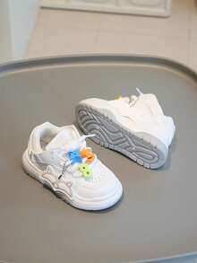 Kinder Lässig schuhe, neue Herbst Cartoon weiße Sneaker, weiche Sohle atmungsaktiv Jungen Mädchen Mode vielseitige leichte Sportschuhe