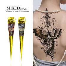 12pcs Henna Tattoo Paste, Brown/Black/Red, Temporary Henna Tattoo, Semi-Permanent Henna Tattoo Paste, Waterproof Henna Tattoo Paste For Body Art And Painting - Nhiều màu - Xem 9