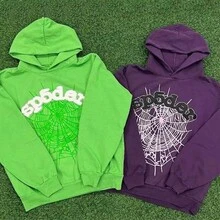 Gender - Neutral  Hooded Set - Creative Star Pattern With Letter Decoration, Comfortable Casual Sports Style, Versatile For Daily Outings  Animal  Letter    Spring/Fall    Regular Fit    Drawstring  Zipper  Pocket - màu xanh lá - Xem 3