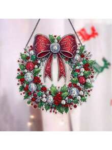 Decoración de pintura de diamantes - (Strass de un solo lado) - Corona de Navidad