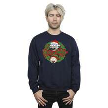 RICK AND MORTY Mens Christmas Wreath Sweatshirt (Navy Blue) - Blue - View 3
