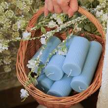 1 Peça Vela Perfumada Cilíndrica de Estilo Vintage Francês de Luxo - Fragrância Sem Fumaça, Vela Perfumada Cilíndrica de 5 cm de Diâmetro, Vela de Cera de Soja Premium Sem Fumaça, Adequada para Decoração Doméstica, Casamento, Decoração de Casamento - Multicolorido - Visão 9