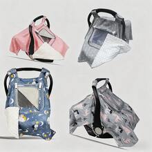 Baby Car Seat Cover, Baby Stroller Canopy With Observation Window, Cute Animal Pattern - Multicolor - View 1