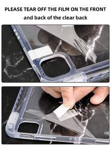 1 件亚克力 Y 型折叠粉色磁扣支架保护套，带笔槽，高透明度后盖，睡眠/唤醒功能，休闲/简约/经典设计，兼容 iPad Mini6/Mini7/9.7/10.2/10.5/Air4/Air5/10th/10.9/Pro11/Air11(M2)/Air13(M2)/Pro11(M4)/Pro13(M4)2024 12.9 英寸/iPad Air 13(M3 2025) - 粉紅色 - 查看 11