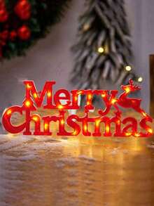 1 buc frânghie/panou luminos clasic cu LED-uri de Crăciun fericit, semn de sărbătoare iluminat, decor festiv din plastic pentru interior și exterior, decor universal pentru petrecerea de Crăciun