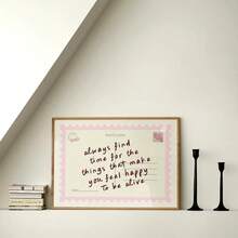 1 件，墙面艺术，复古海报，Always Find Time 明信片艺术印刷品，粉色时尚积极学院风帆布画，客厅装饰，卧室美学设计，送给朋友的礼物，乔迁礼物，无框 - 彩色 - 查看 5