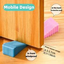 6个楔形门挡 - 防风硅胶门塞楔 - 防撞，硅胶防撞门挡，防滑，防风，无需钻孔，坚固橡胶门挡，抓力牢固 - 家居安全门保护套装 - 防滑，耐用楔形设计，静音无碰撞关门 - 彩色 - 查看 9