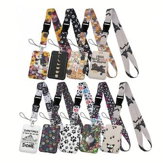 CX 动画时尚小猫挂绳信用卡证件夹包学生女旅行卡套徽章汽车钥匙扣猫 02 圣诞礼物