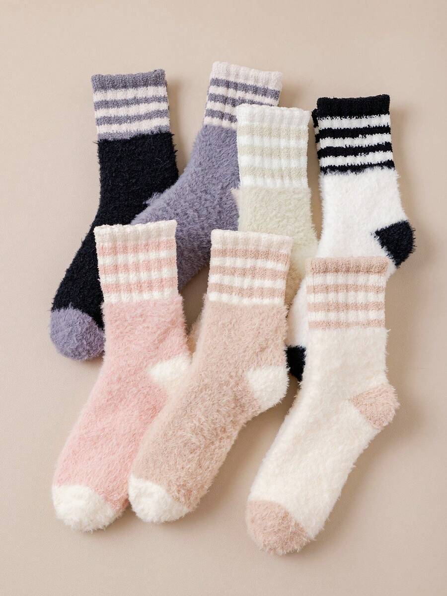 1 par de calcetines de felpa de coral para mujeres, calcetines gruesos y cálidos para el hogar, posparto, dormir, anti-frío, adecuados para otoño/invierno