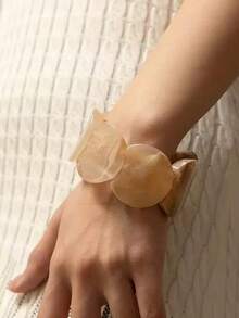 1 pieza Pulsera de mujer con cuentas y estampado de teñido anudado colorido, accesorio de uso diario, adecuado para primavera/verano