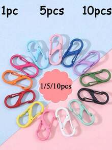 1/5/10 pièces Ensemble de verrous de fermeture éclair de sac à dos, unisexe, tirette de fermeture éclair anti-vol - Maintient la fermeture éclair fermée - Sangle de sac à dos avec 2 clips à ressort, convient pour les bagages, les sacs à main, les clés, les portefeuilles et autres accessoires DIY, indispensable pour les voyages, crochet en forme de S multifonctionnel, convient pour les voyages, le camping, l'extérieur, la plage, les vacances d'été, la rentrée scolaire, accessoires de voyage, fournitures de voyage, fournitures pour les vacances et la rentrée scolaire - Multicolore - Voir 11