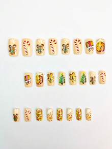 Paznokcie świąteczne, śliczne paznokcie, Święty Mikołaj, choinka, jesienne paznokcie prasowane