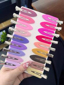 10/16/20/30个装 简约时尚 不留痕迹、不易弯曲的鳄鱼夹，适合派对、休闲外出、送给女孩/女士的礼物、新年礼物 [随机发货]，发夹，发卡，发饰，头饰，发卡 - 彩色 - 查看 2