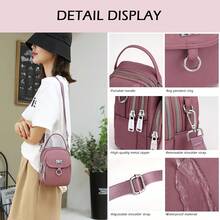 Christmas Decoration-Waterproof Women Crossbody Bag Nylon Messenger Bags Simple Purse For Work, Multi-Pocket Storage Shoulder Handbag.The Dimensions Of This Crossbody Bag Are 7.87in*1.96in*5.51in.It Is A Small, Versatile Backpack. - 粉色 - 查看 6