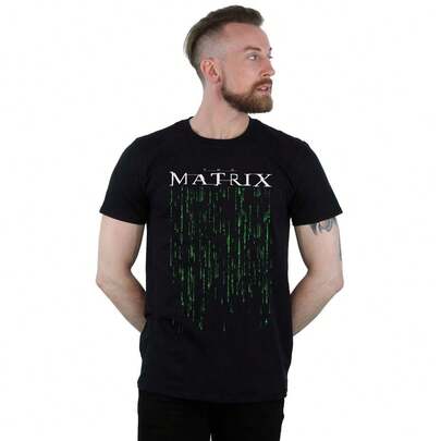 Matrix Mens Green Code TShirt (Black)