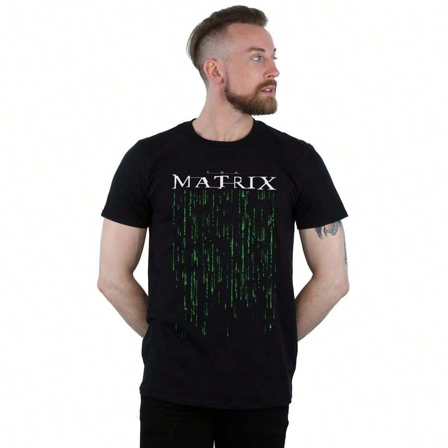 Mens Green Code TShirt (Black) - Coffee Brown - View 1